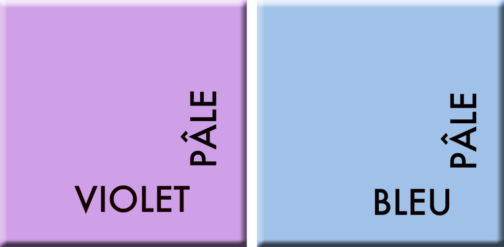 Violet pâle - Bleu pâle, couleurs du jour du 11 au 16 mars
